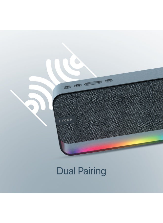 LYCKA Melody 10 Bluetooth Speaker | 12W Powerful Sound | RGB Light | Dual Pairing | FM Radio - Image 3
